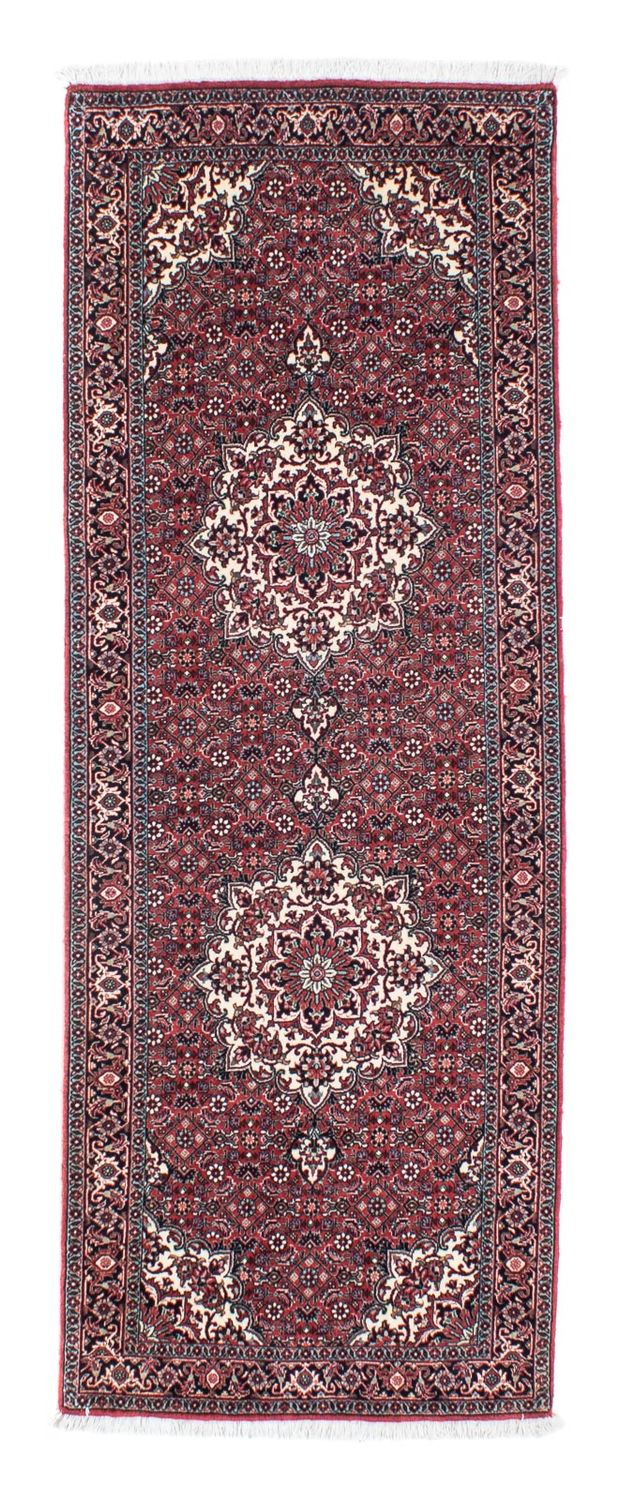 Tapis de couloir Tapis persan - Bidjar - 206 x 75 cm - rouge clair