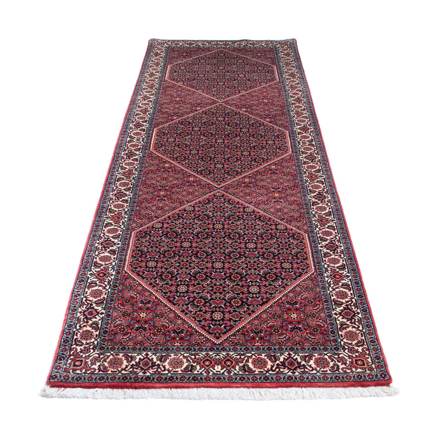 Alfombra de pasillo Alfombra persa - Bidjar - 291 x 84 cm - rojo oscuro