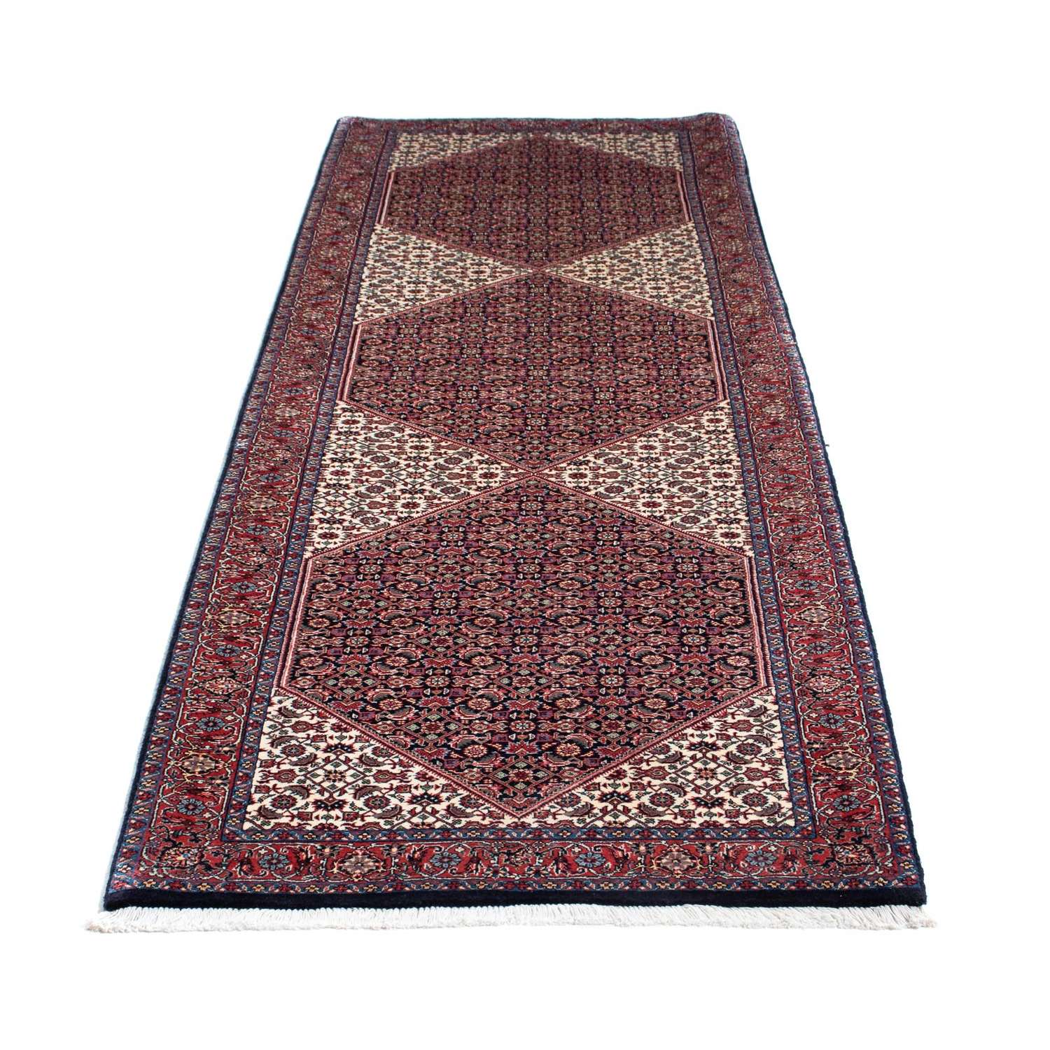 Runner Perský koberec - Bijar - 300 x 84 cm - tmavě modrá