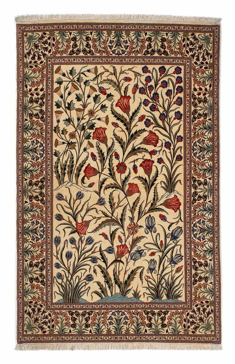 Tapis persan - Ghom - 209 x 136 cm - marron clair