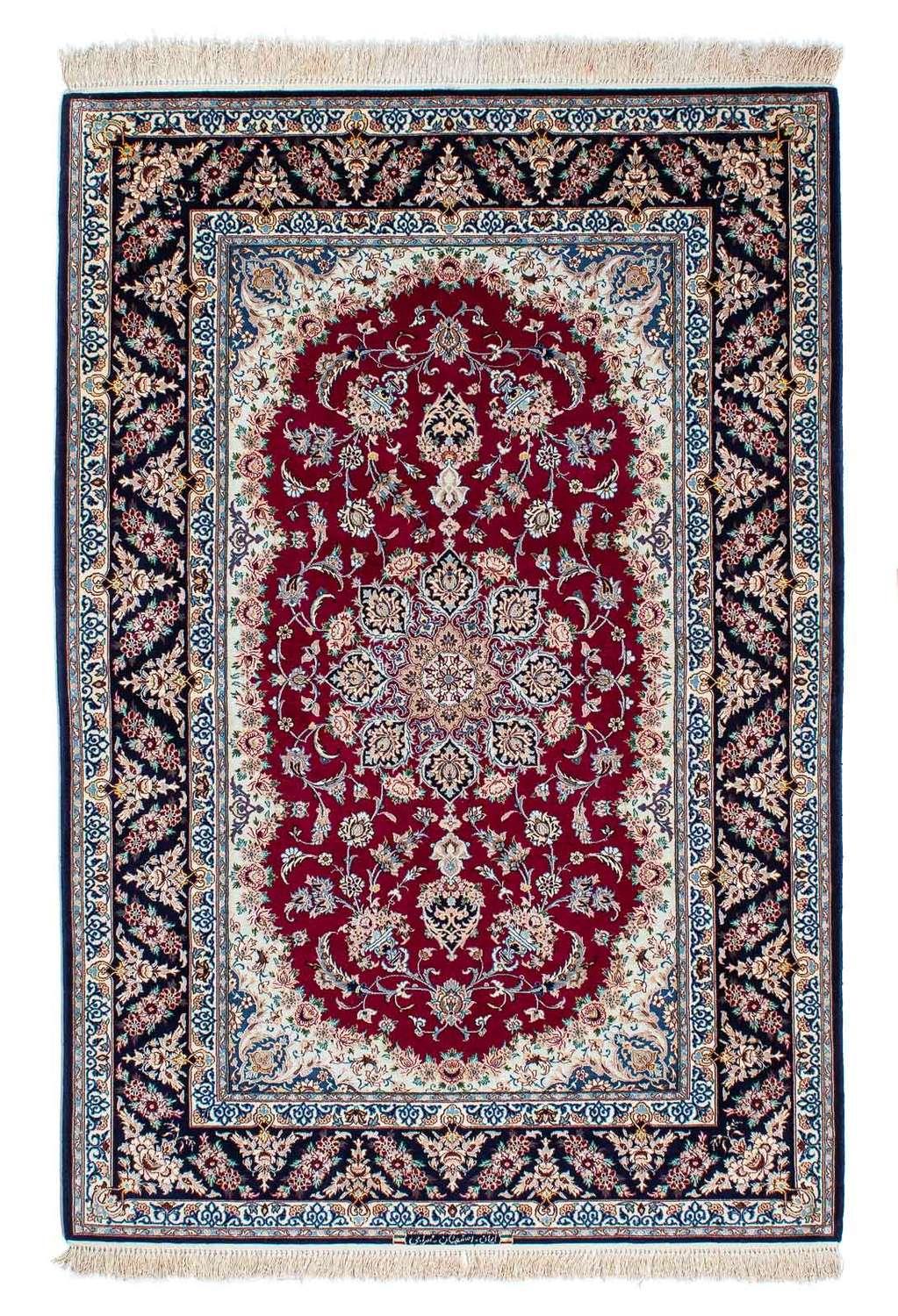 Dywan perski - Isfahan - Premium - 194 x 131 cm - czerwony