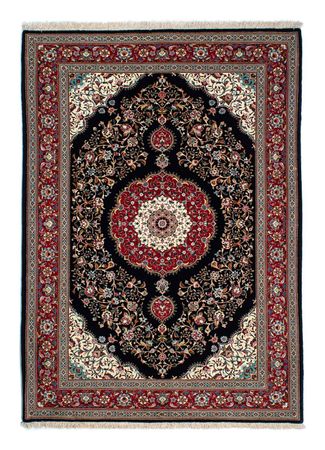 Tapis persan - Ghom - 210 x 140 cm - bleu foncé