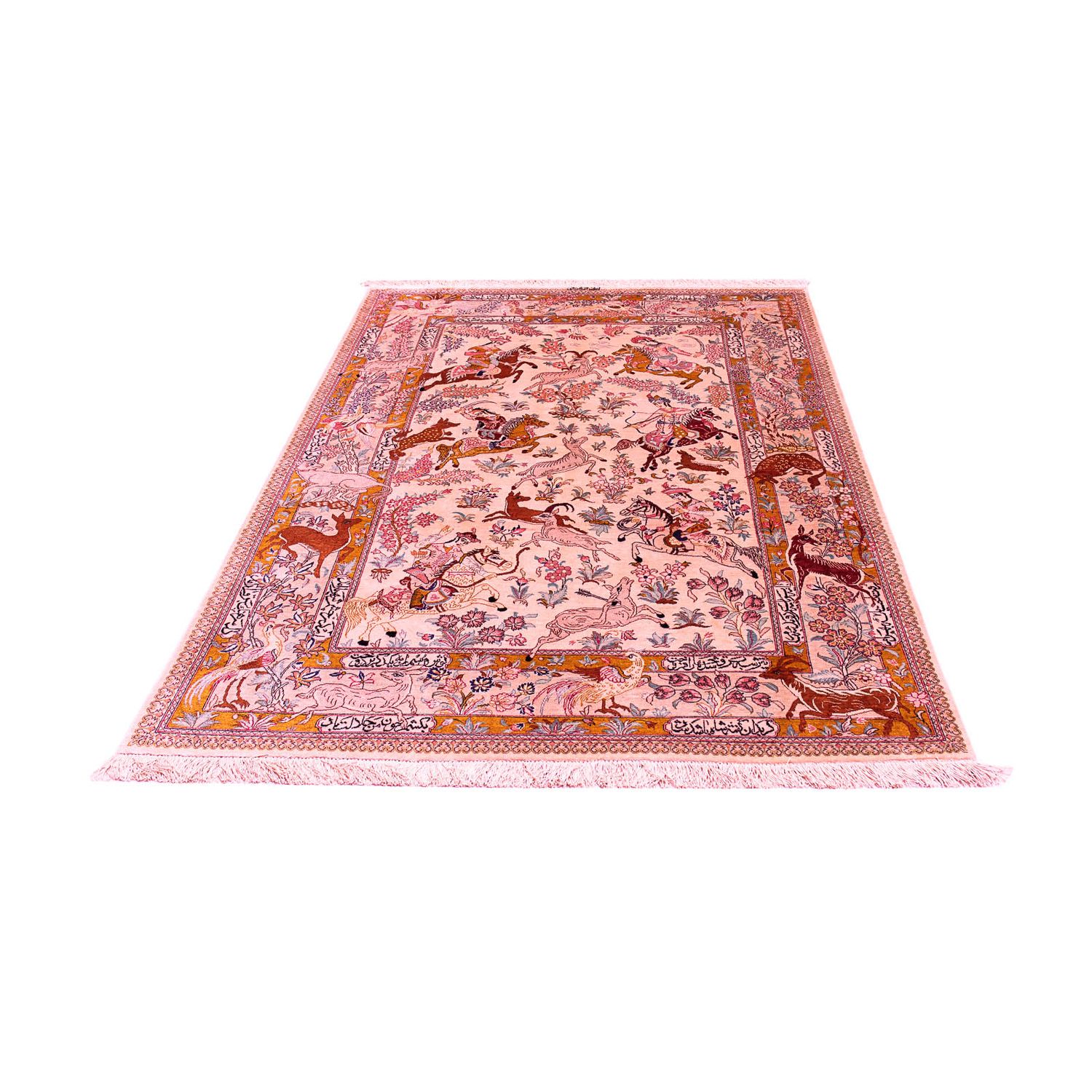 Alfombra de seda - Ghom Seda - Prima - 195 x 125 cm - rosa