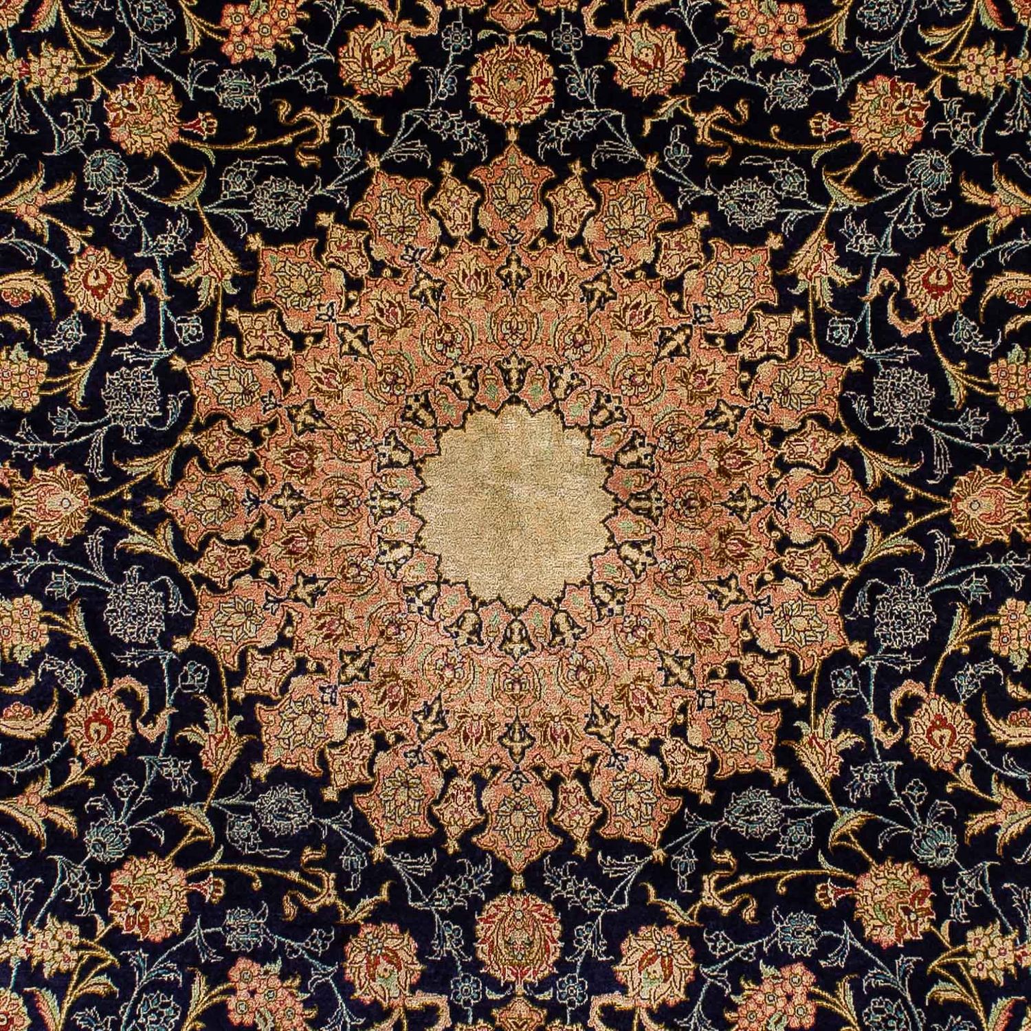 Silk Carpet - Ghom Silk - Premium - 216 x 132 cm - mörkblå