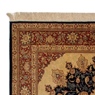 Silk Rug - Ghom Silk - Premium - 216 x 132 cm - dark blue