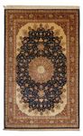 Tapis en soie - Ghom soie - Premium - 216 x 132 cm - bleu foncé