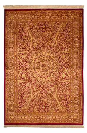 Jedwabny dywan - Ghom Silk - Premium - 216 x 132 cm - ciemnoniebieski