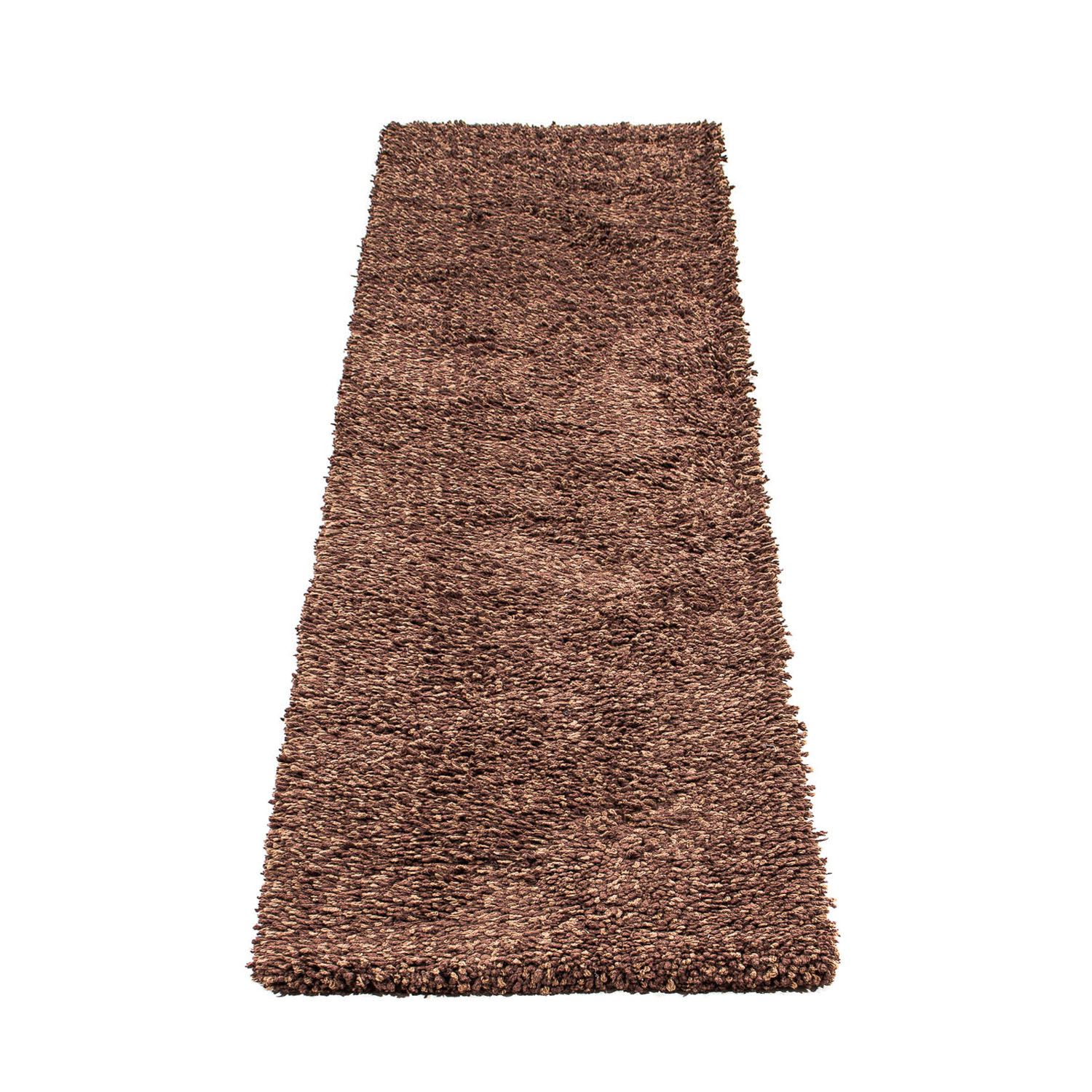 Tapis de couloir Tapis à poils longs - 300 x 65 cm - marron