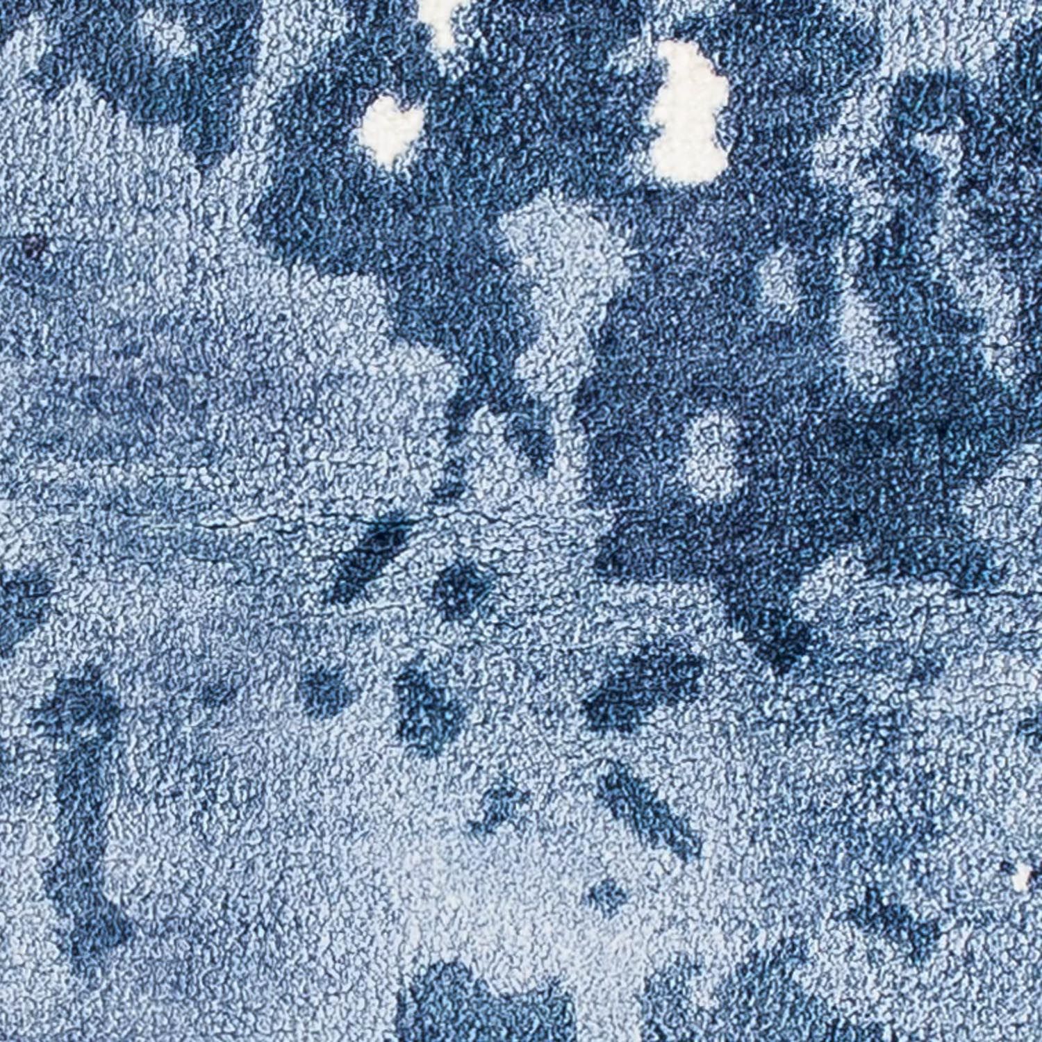 Tapis en viscose carré  - 70 x 70 cm - bleu