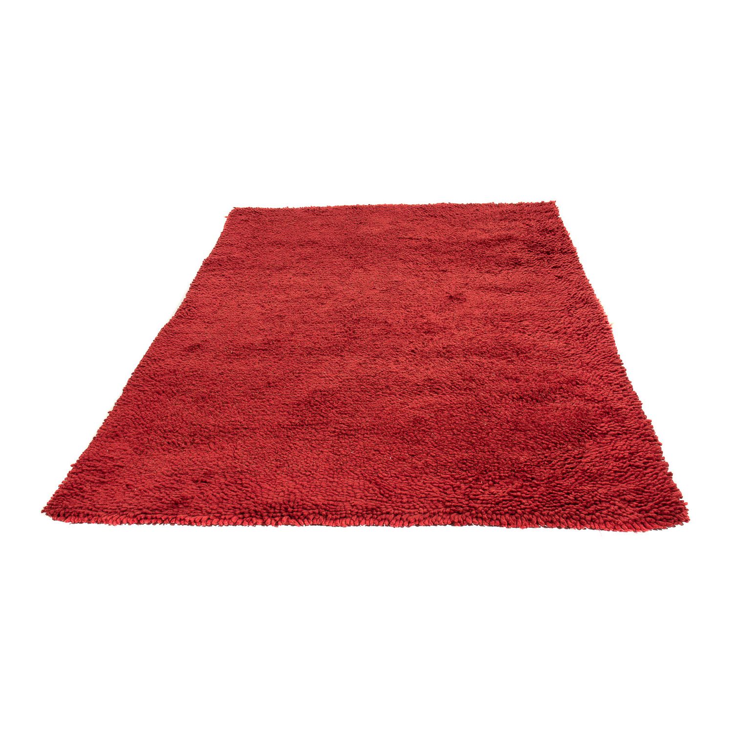 Tapis à poils longs - 217 x 154 cm - rouge foncé