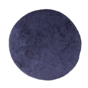 Tapis à poils longs ronde  - 260 x 260 cm - bleu foncé