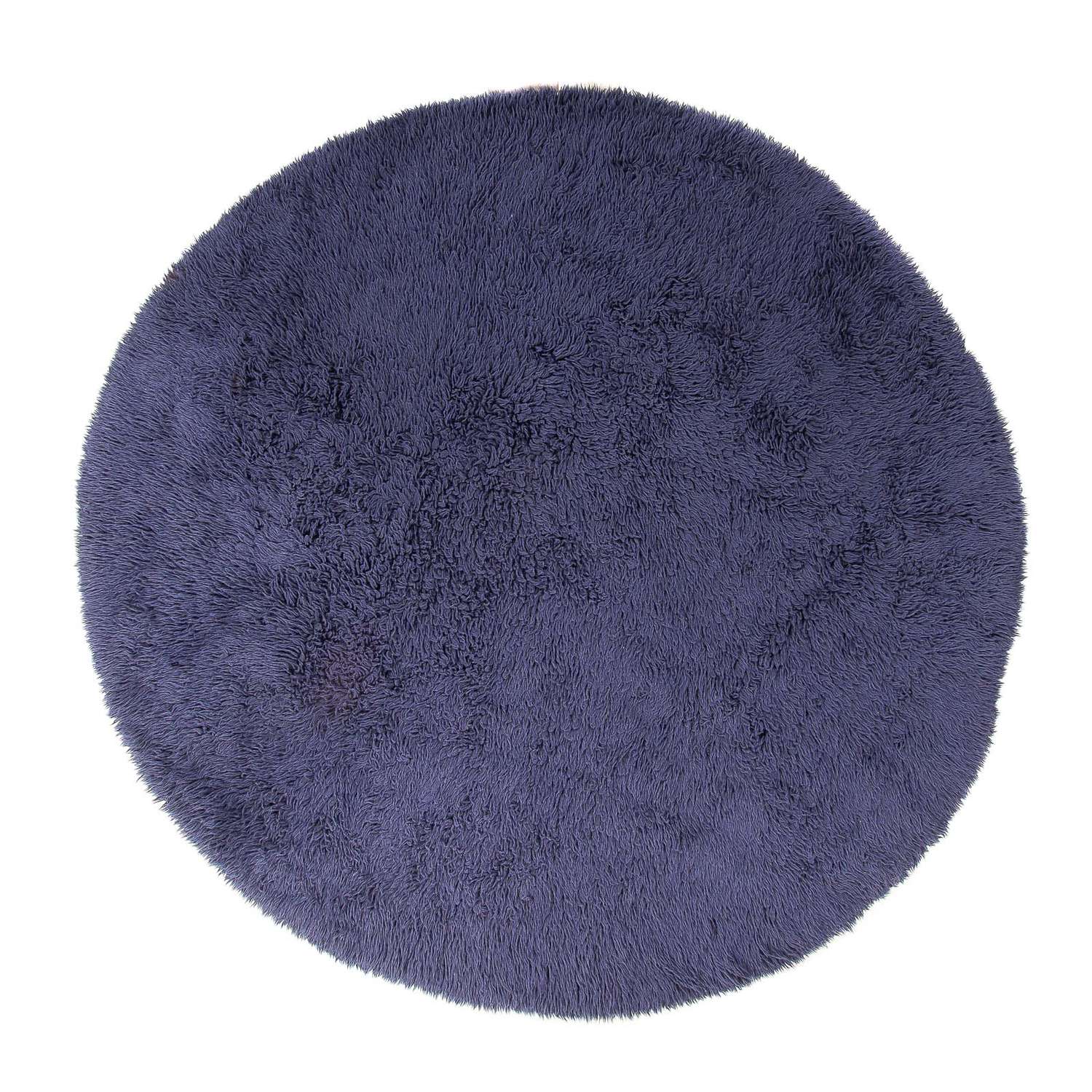 High-Pile Rug round  - 261 x 261 cm - dark blue