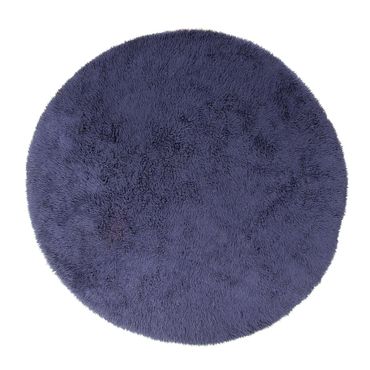 Tapis à poils longs ronde  - 261 x 261 cm - bleu foncé