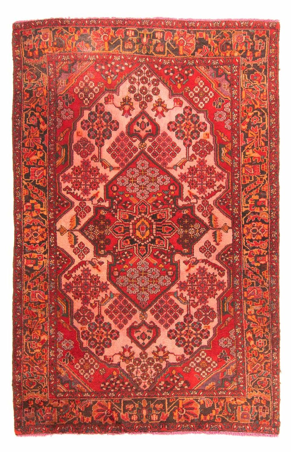 Alfombra persa - Nómada - 207 x 132 cm - rojo claro