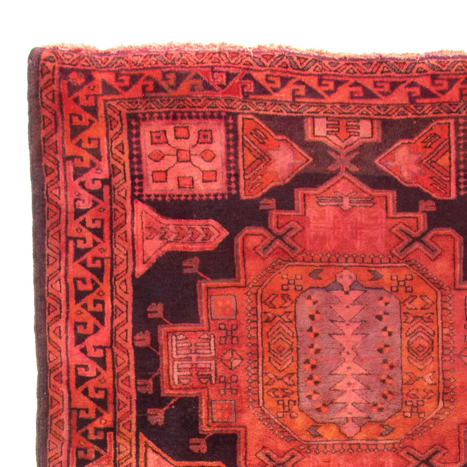 Løber Persisk tæppe - Nomadisk - 345 x 125 cm - lysrød