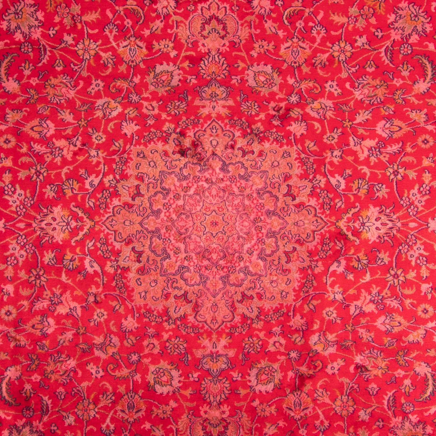 Silketeppe - Kashmir silke - 330 x 234 cm - rød