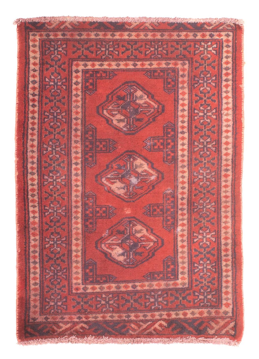 Tappeto Turkaman - 86 x 57 cm - rosso scuro