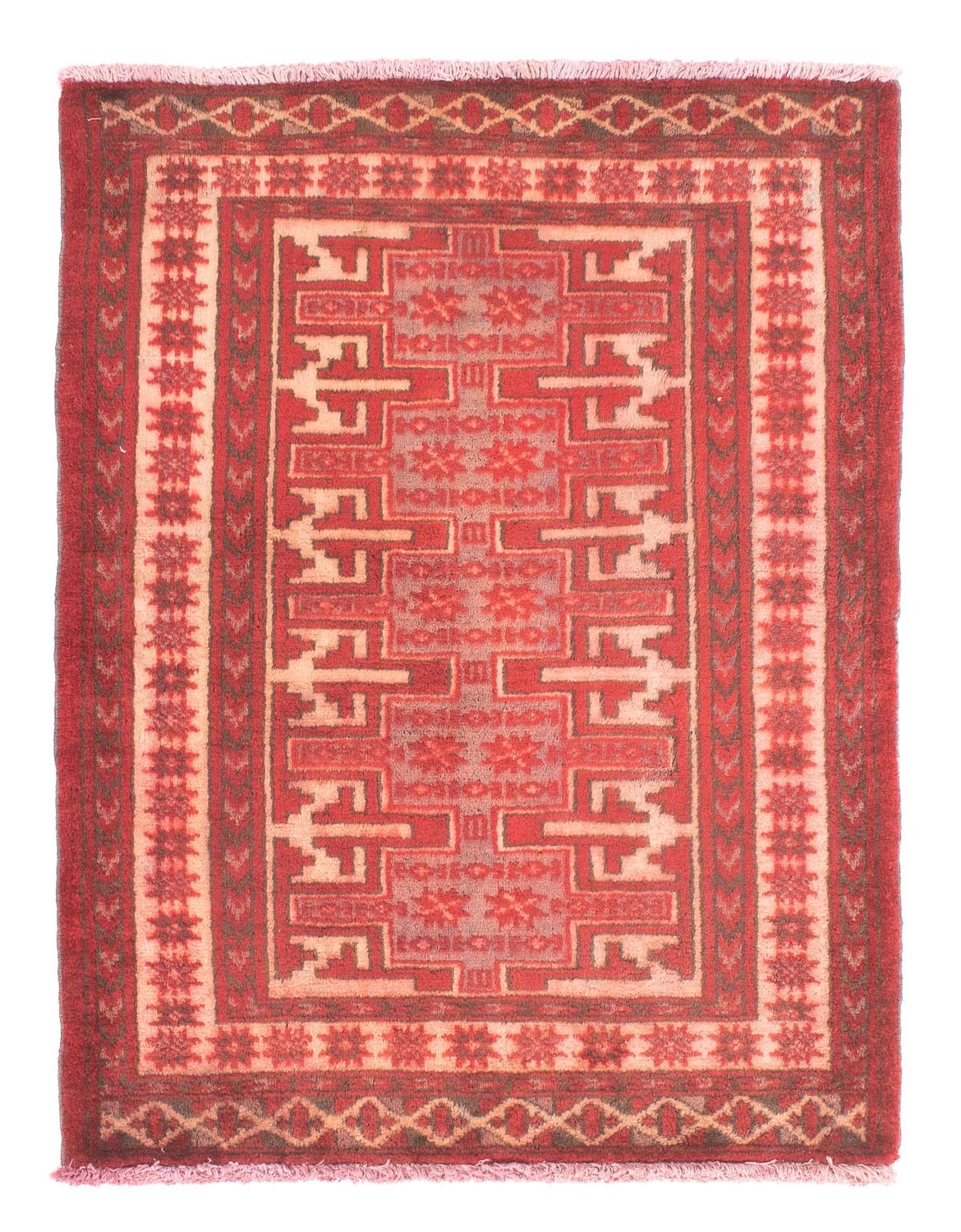 Tapis Turkaman - 92 x 68 cm - rouge clair