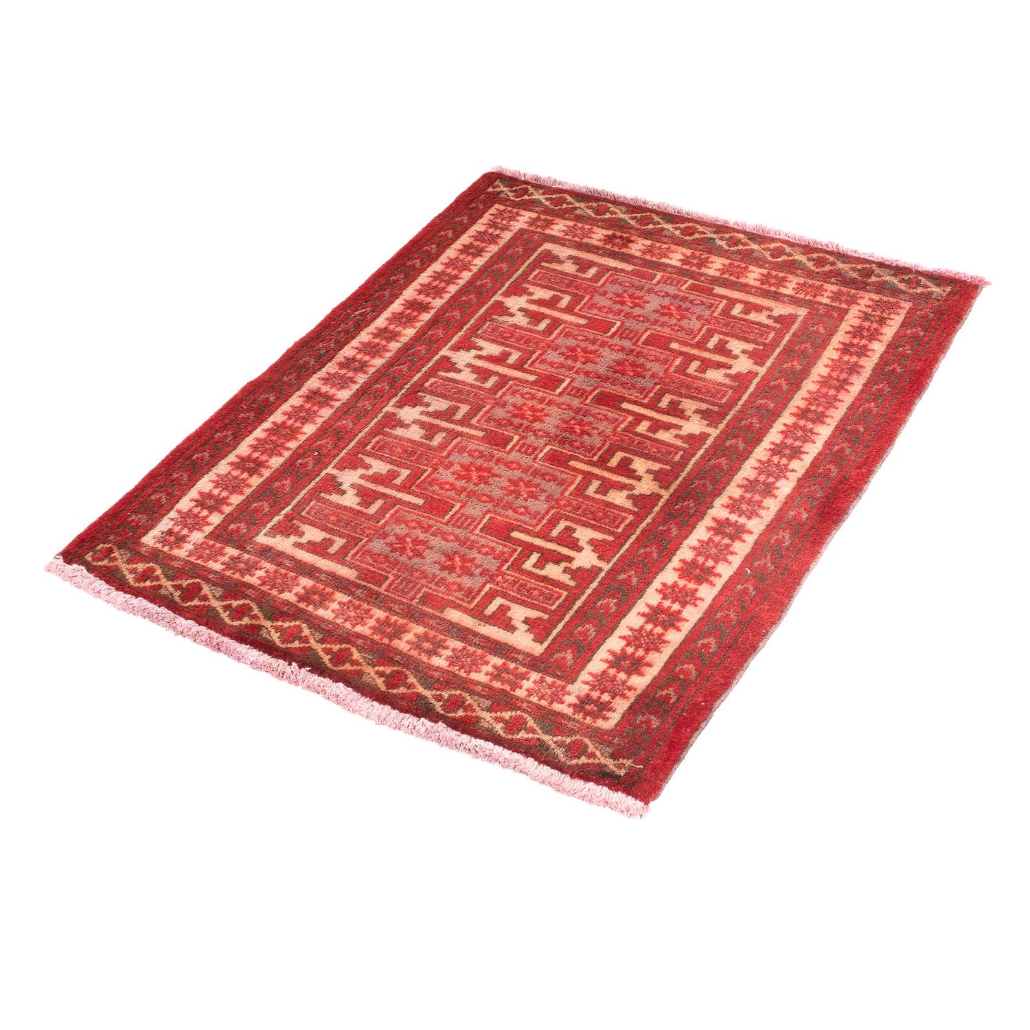 Turkaman Rug - 92 x 68 cm - light red