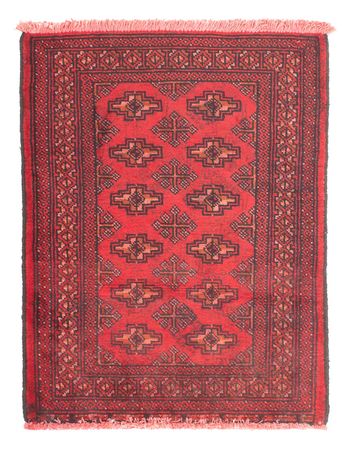 Alfombra Turkaman - 83 x 62 cm - rojo oscuro