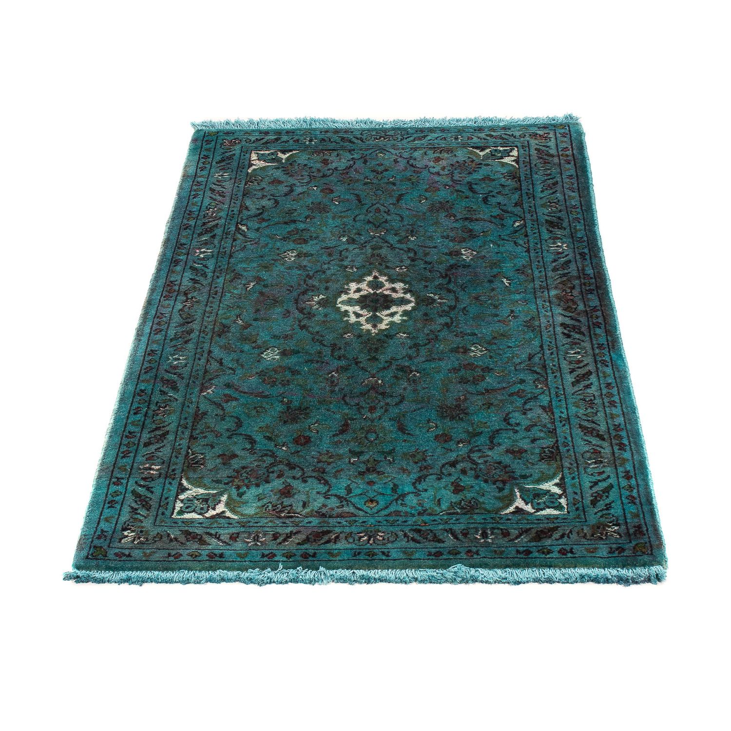 Alfombra persa - Keshan - 127 x 70 cm - azul