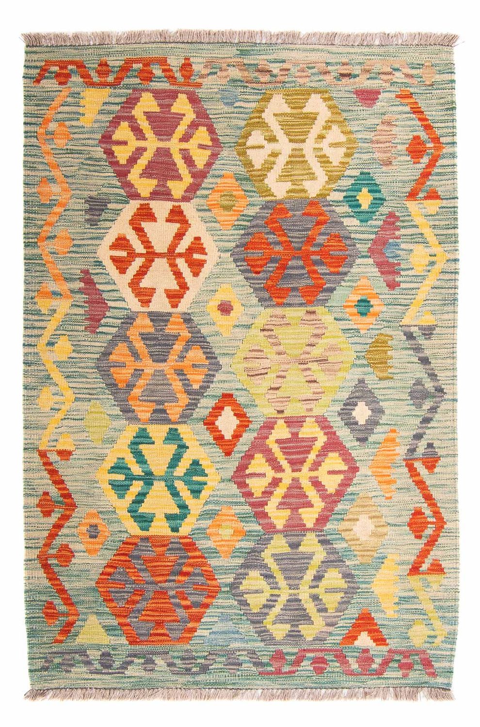 Kelim Carpet - Splash - 154 x 102 cm - flerfarvet