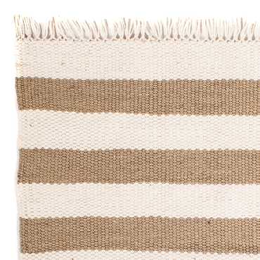 Tapis Kelim - Tendance carré  - 68 x 64 cm - beige