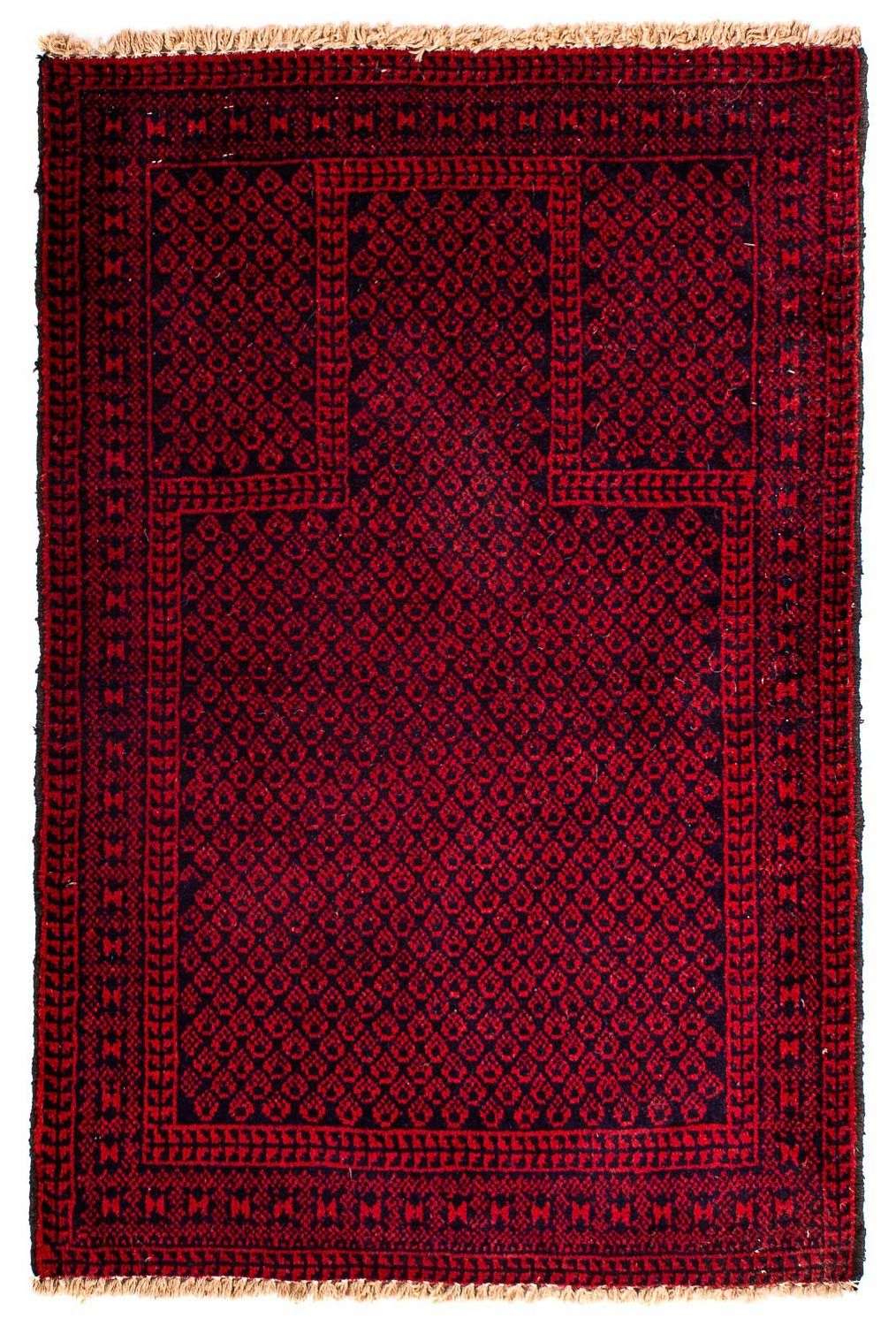 Tapete Baluch - 129 x 84 cm - vermelho escuro