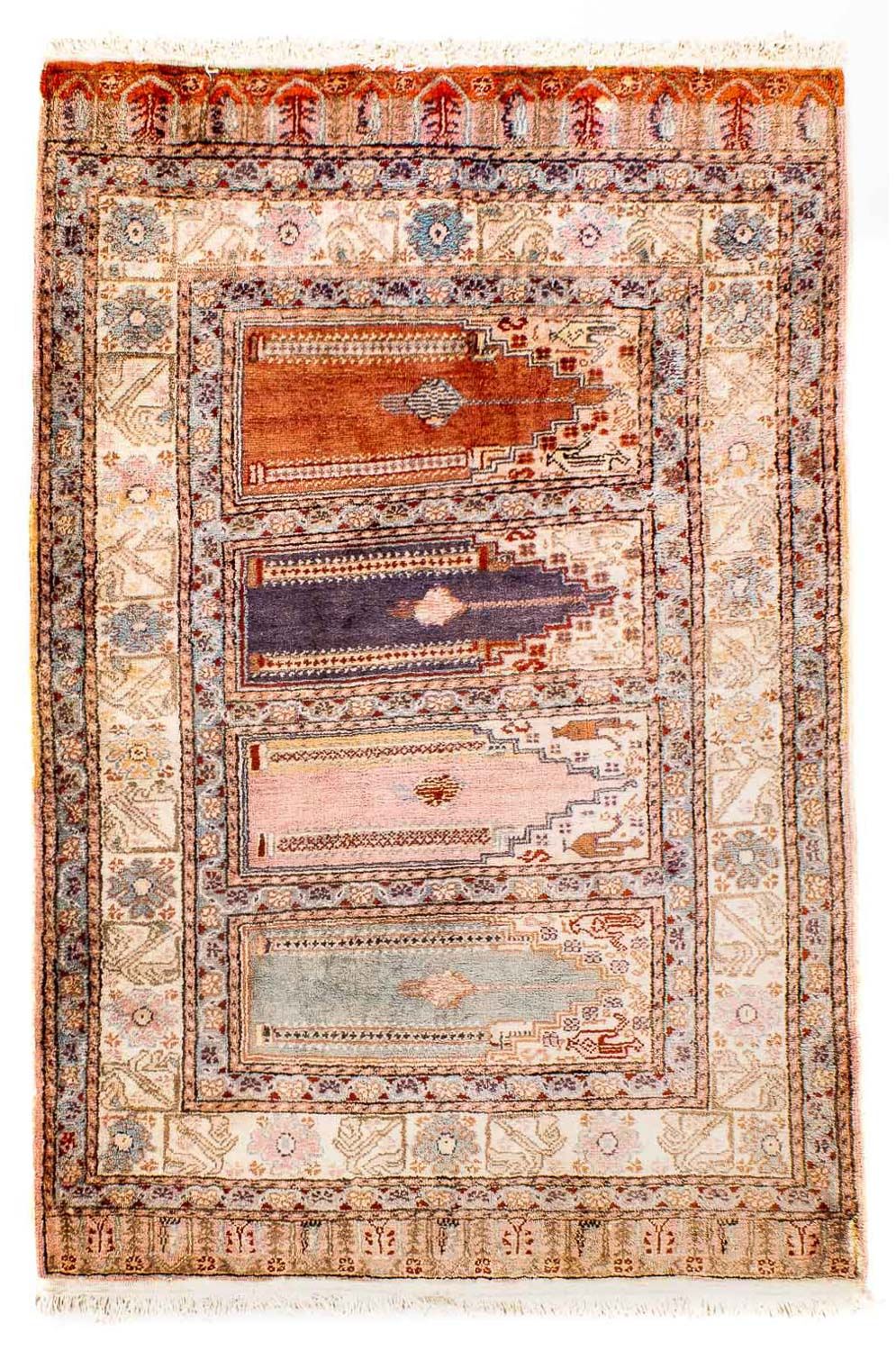 Silk Rug - Kayseri - 127 x 90 cm - multicolored