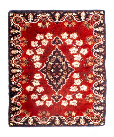 Tappeto Persero - Keshan quadrato  - 97 x 77 cm - rosso scuro