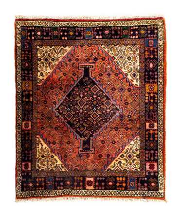 Perser Rug - Nomadic square  - 91 x 77 cm - light red