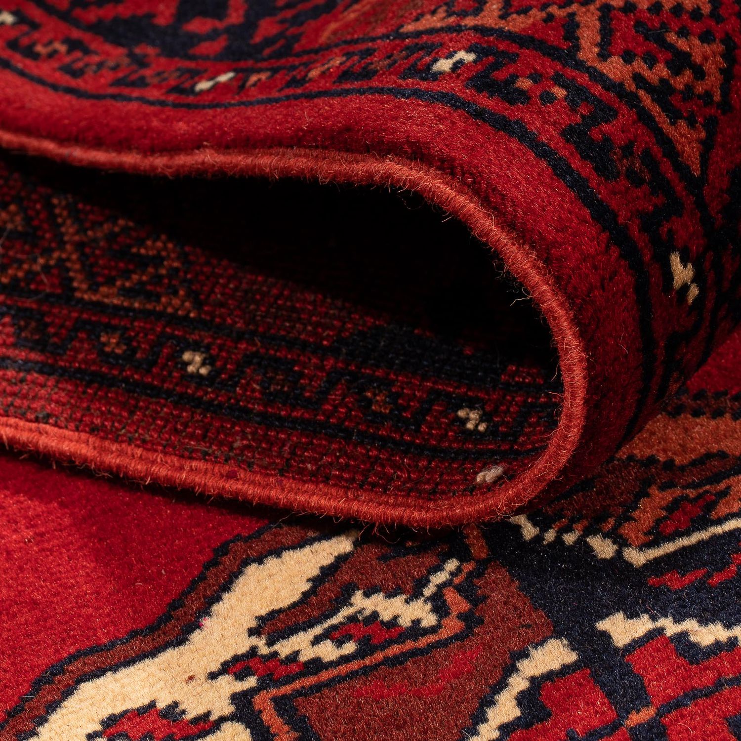 Tapis de couloir Tapis afghan - 356 x 82 cm - rouge foncé