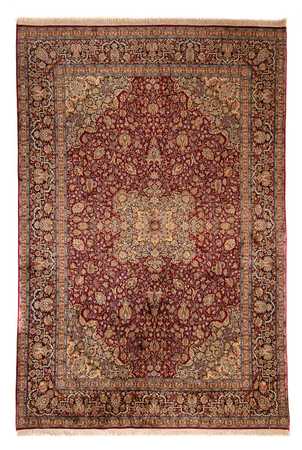 Zijden tapijt - Kashmir Silk - 306 x 208 cm - donkerrood