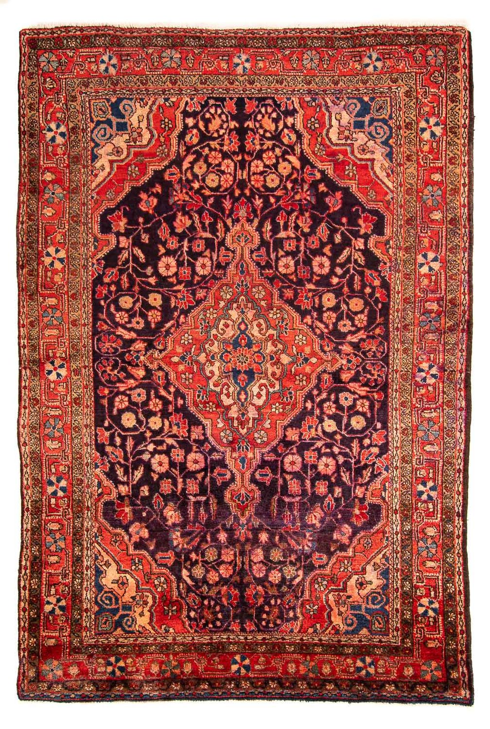 Tapis persan - Nomadic - 214 x 137 cm - bleu foncé