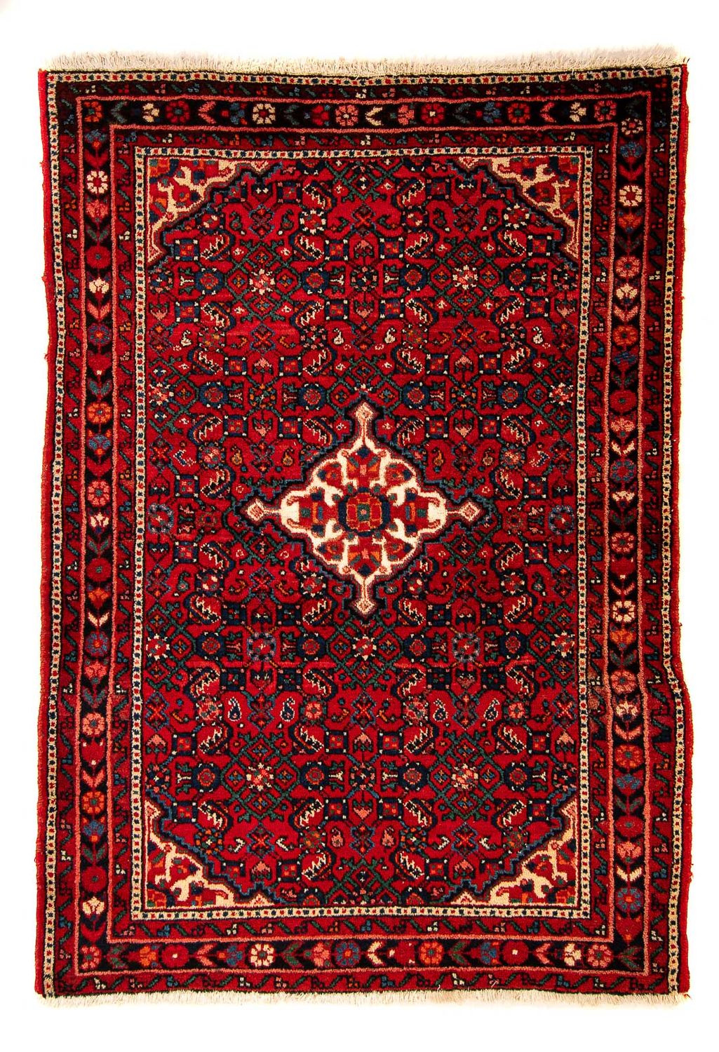 Alfombra persa - Nómada - 159 x 113 cm - rojo oscuro