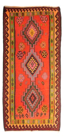 Tapis de couloir Tapis Kelim - Vieux - 330 x 155 cm - multicolore