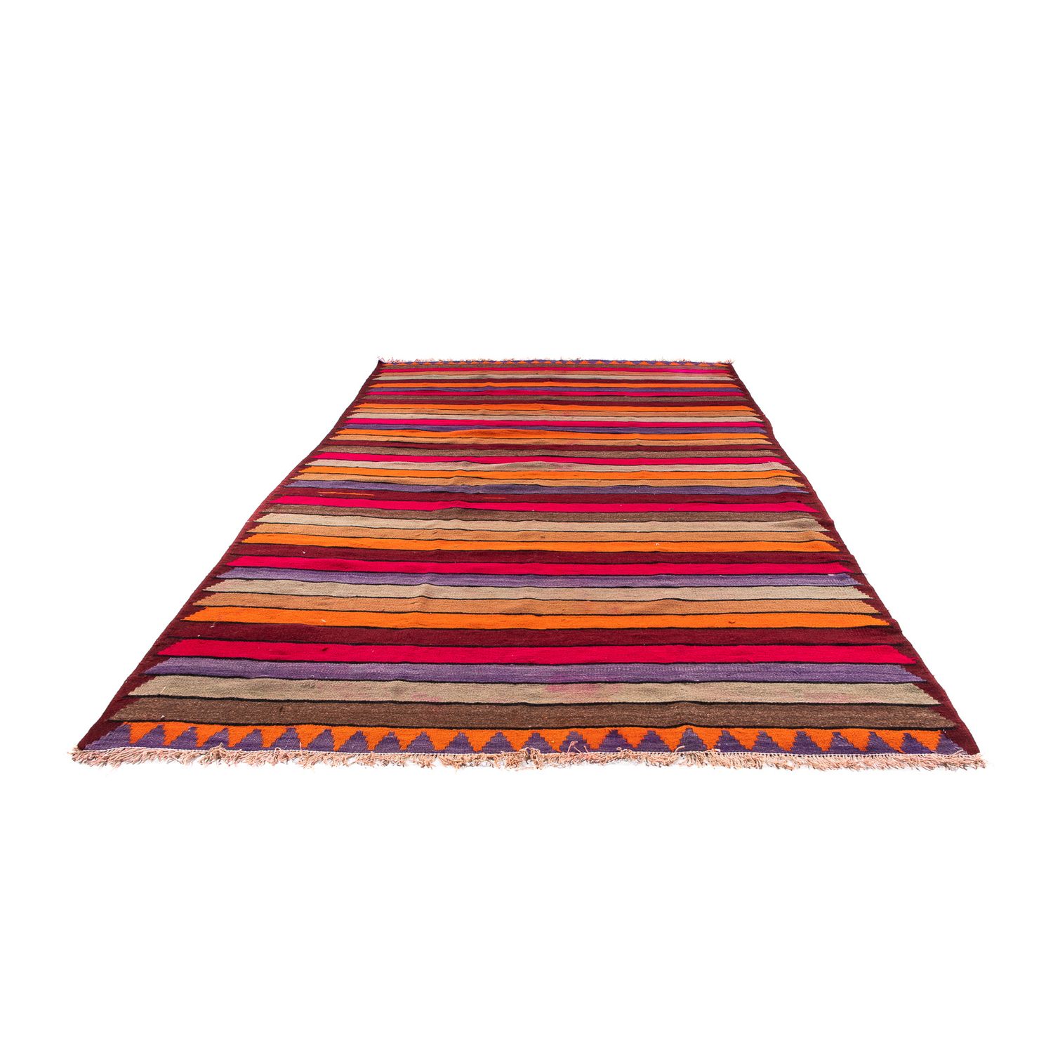 Corredor Tapete Kelim - Antigo - 355 x 125 cm - multicolorido