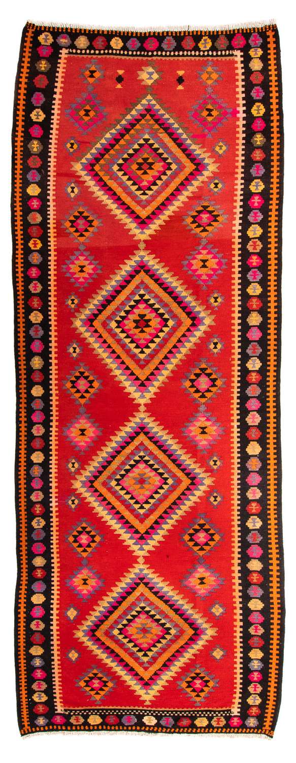 Tapis de couloir Tapis Kelim - Vieux - 400 x 155 cm - multicolore