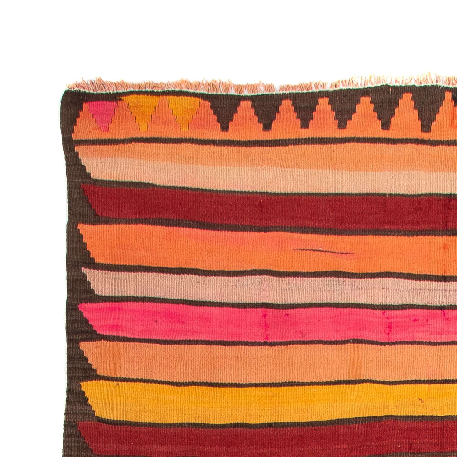 Corredor Tapete Kelim - Antigo - 370 x 160 cm - multicolorido