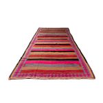 Corredor Tapete Kelim - Antigo - 340 x 140 cm - multicolorido