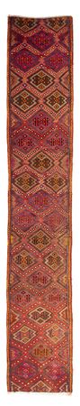 Tapis de couloir Tapis Kelim - Vieux - 380 x 70 cm - multicolore