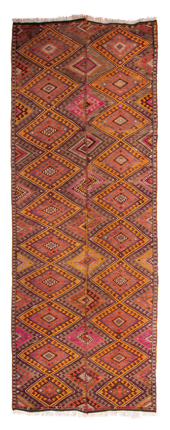 Tapis de couloir Tapis Kelim - Vieux - 370 x 140 cm - multicolore