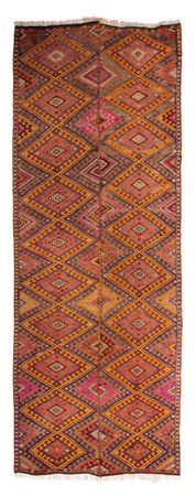 Tapis de couloir Tapis Kelim - Vieux - 370 x 140 cm - multicolore