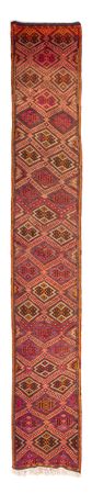 Runner Kelim Rug - Old - 400 x 75 cm - multicolored