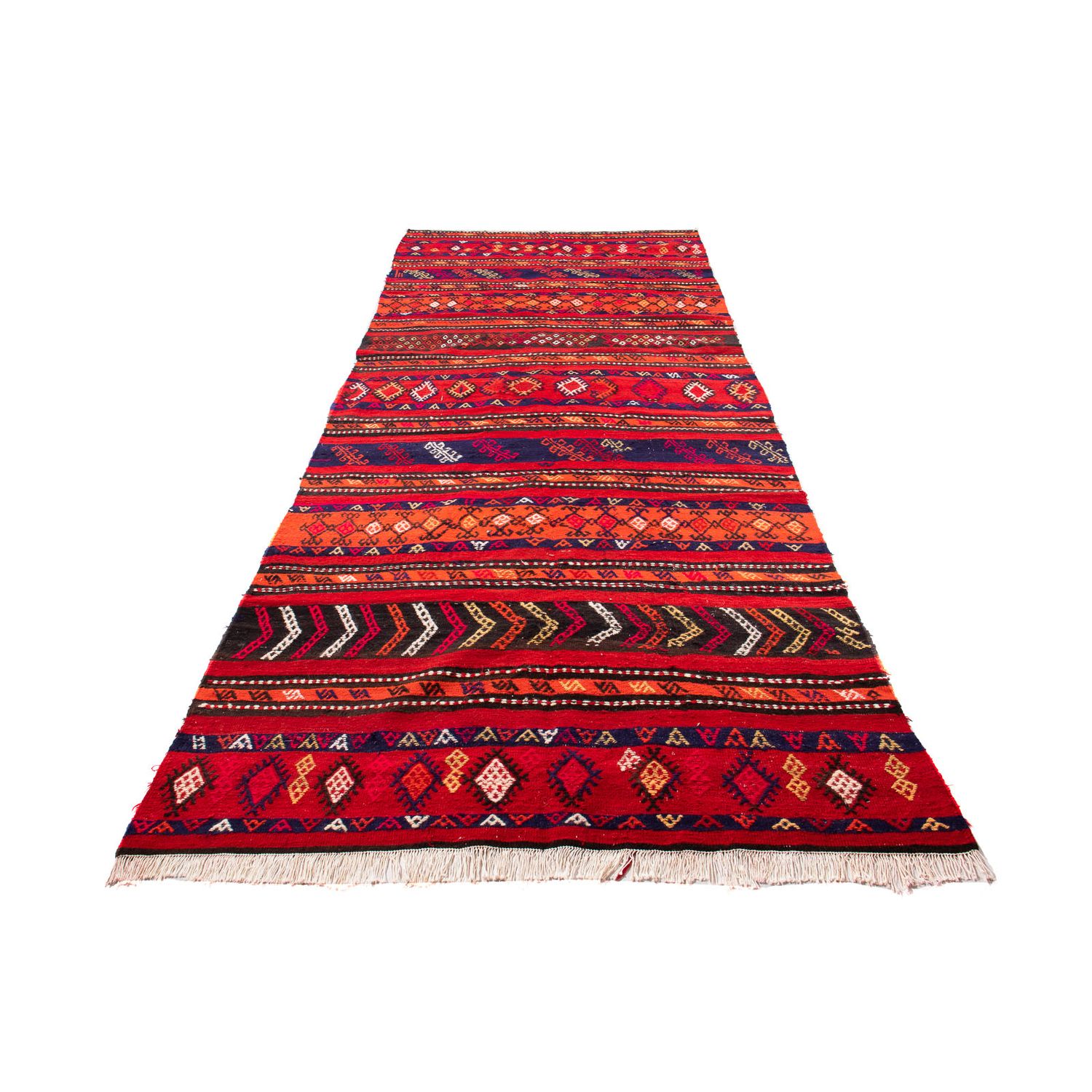 Loper Kelim tapijt - Oud - 350 x 145 cm - veelkleurig