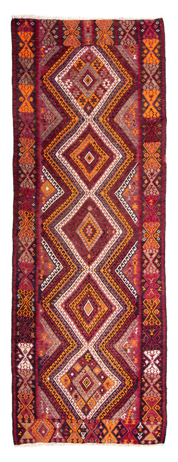 Loper Kelim tapijt - Oud - 375 x 140 cm - veelkleurig