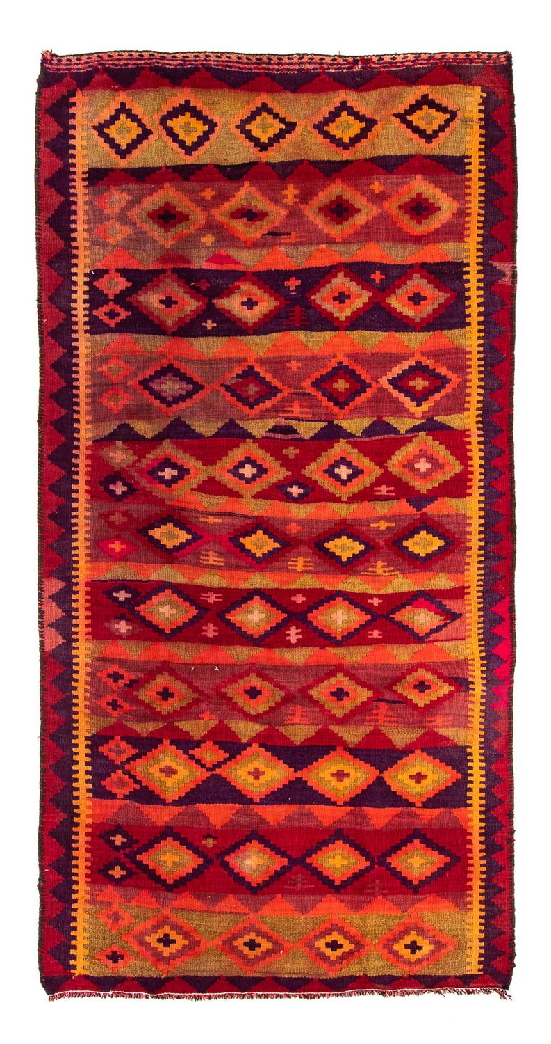 Corredor Tapete Kelim - Antigo - 285 x 145 cm - multicolorido