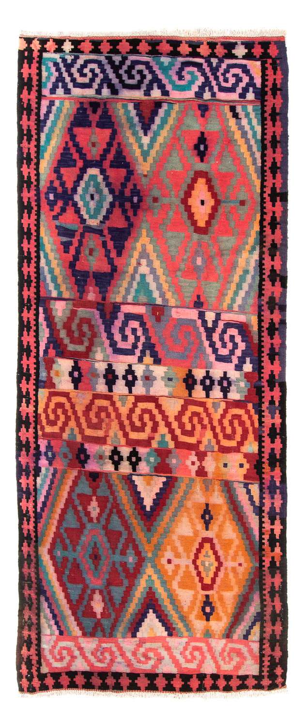 Corredor Tapete Kelim - Antigo - 330 x 135 cm - multicolorido