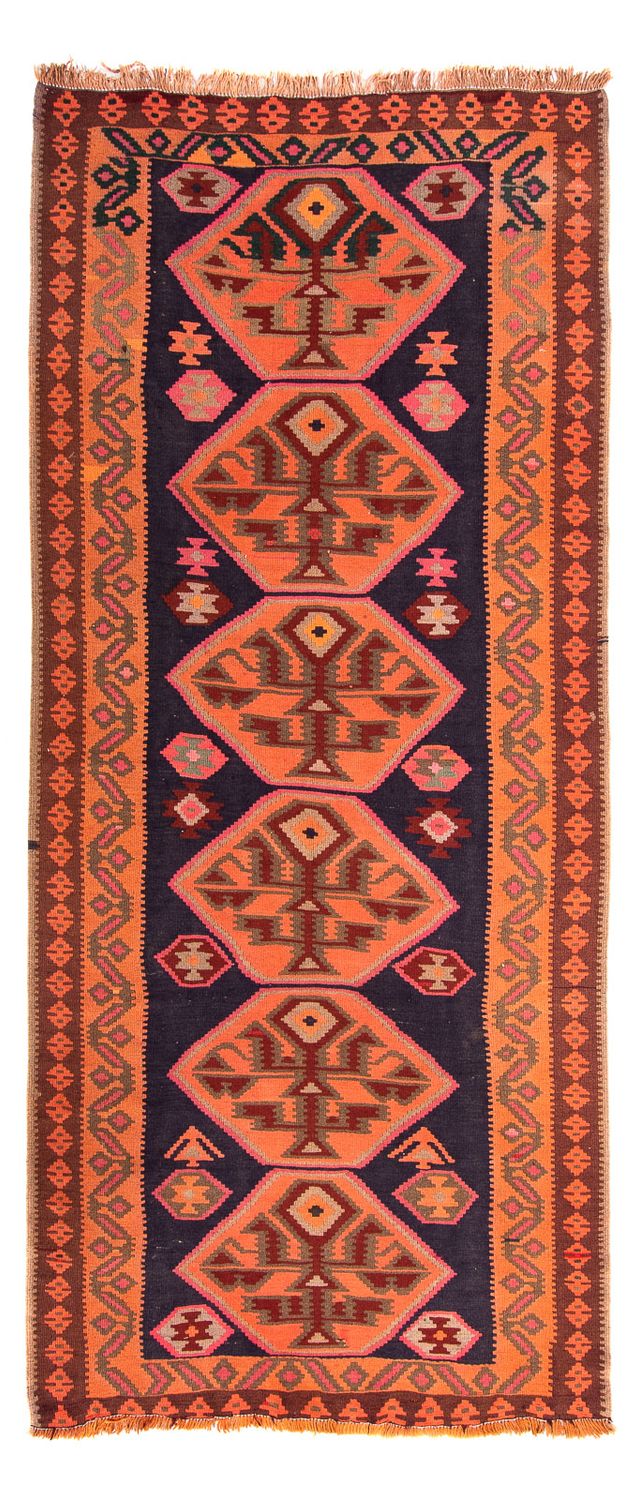 Biegacz Dywan Kelim - Stary - 320 x 145 cm - wielokolorowy