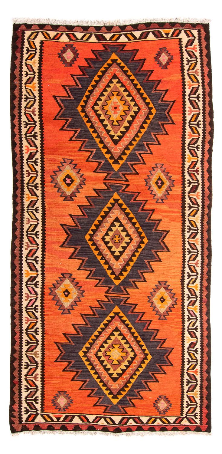 Tappeto corsia Tappeto Kelim - Vecchio - 275 x 140 cm - multicolore